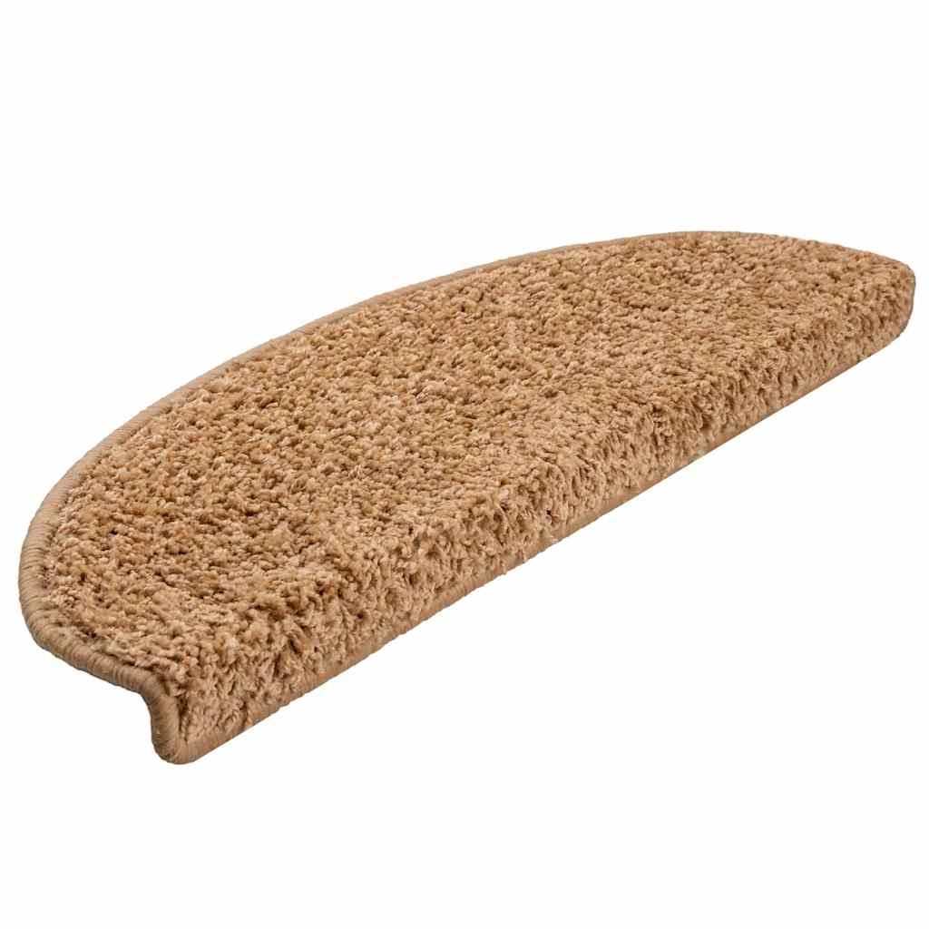 Vidaxl trapmatten 30 st 65x21x4 cm beige halfrond groot