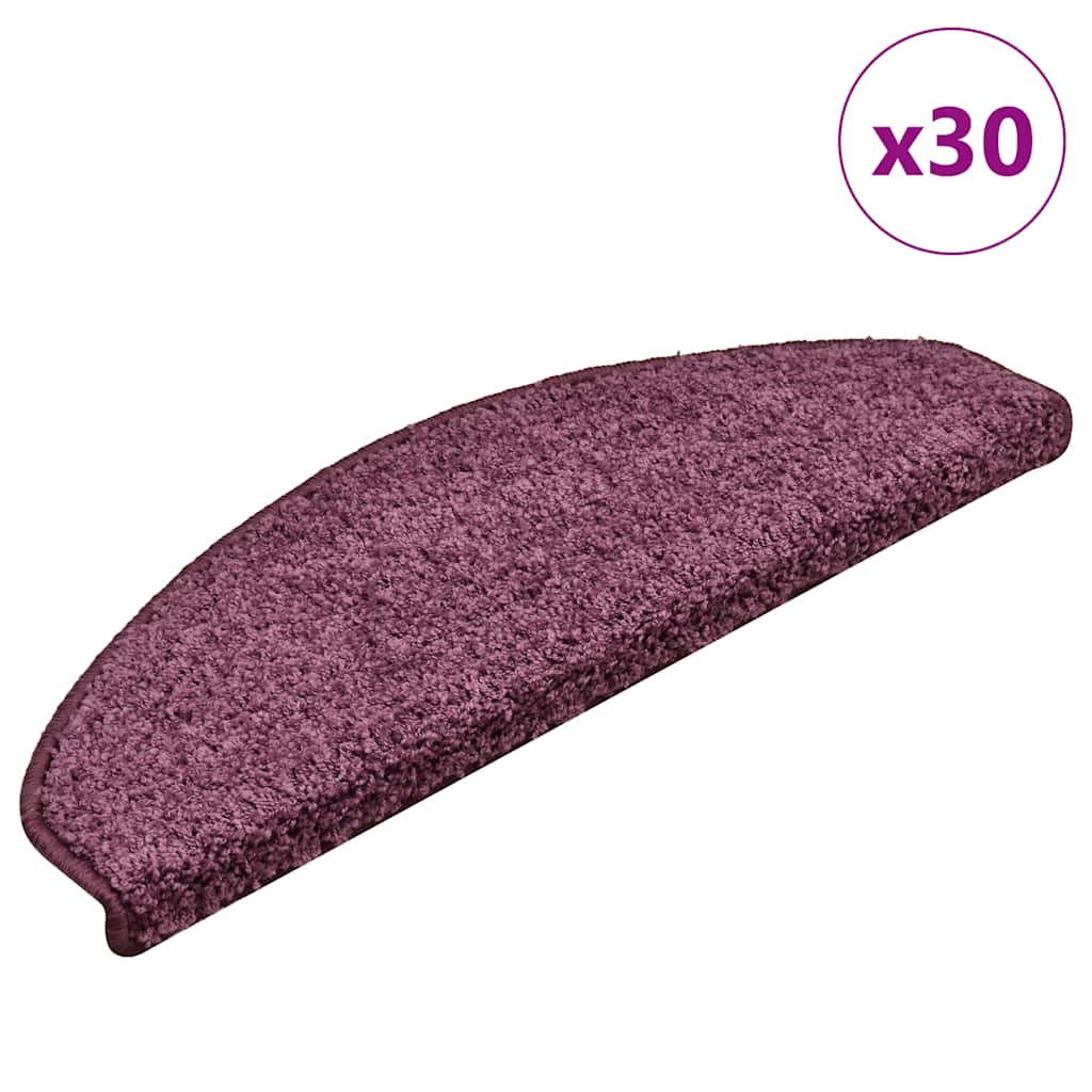 Vidaxl trapmatten 30 stuks 65x21x4 cm donkerpaars halfrond groot