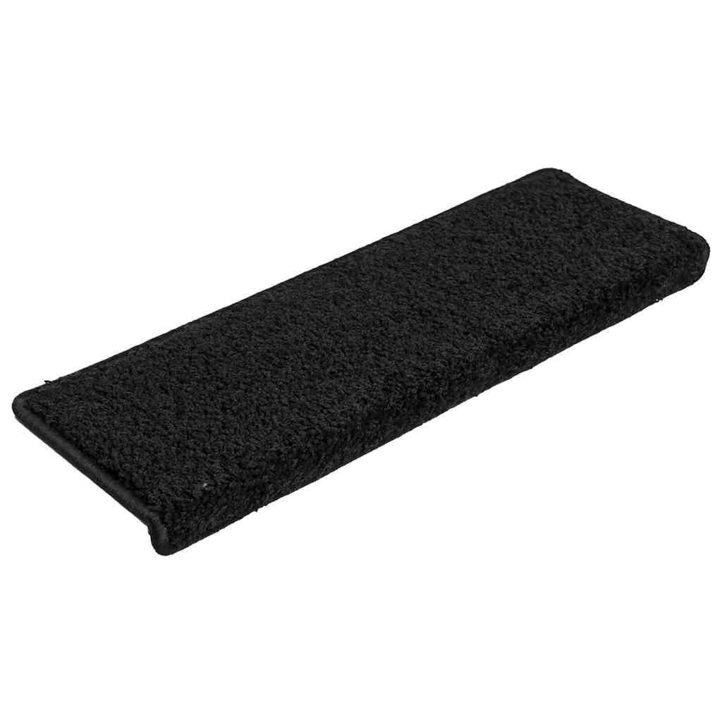 Vidaxl trapmatten 30 st 65x21x4 cm zwart rechthoekige rand