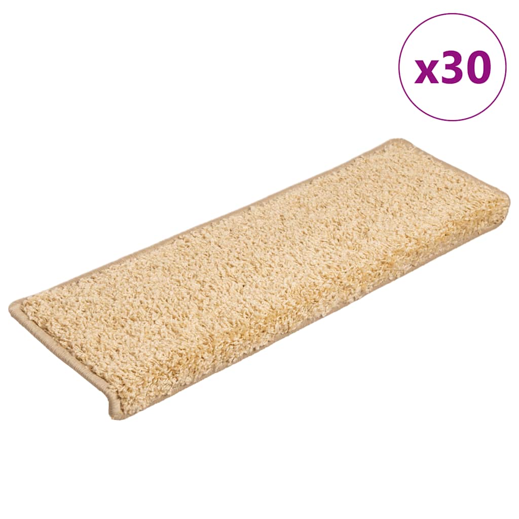 Vidaxl trapmatten 30 st 65x21x4 cm crème met rechthoekige rand