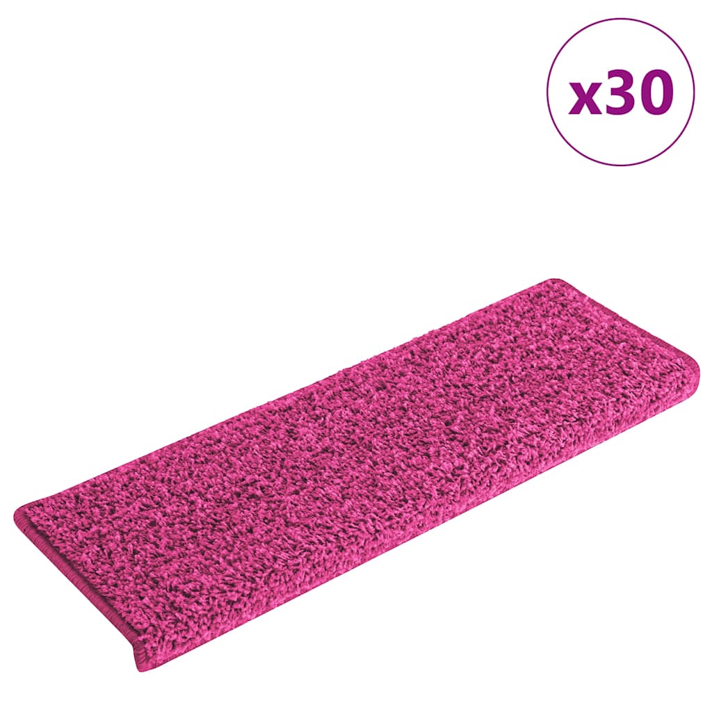 Vidaxl trapmatten 30 st 65x21x4 cm roze rechthoekige rand