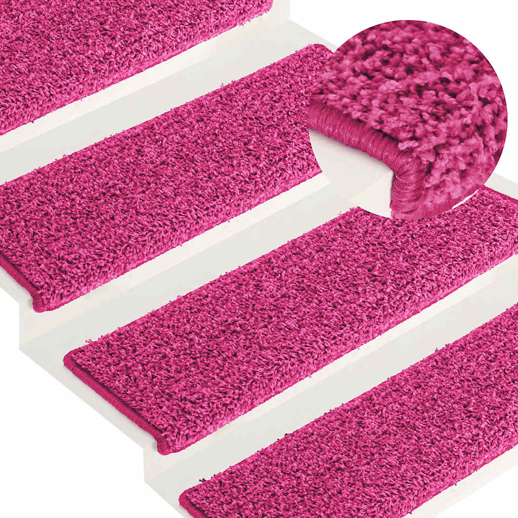 Vidaxl trapmatten 30 st 65x21x4 cm roze rechthoekige rand