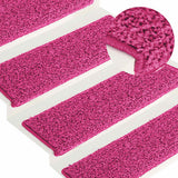 Vidaxl trapmatten 30 st 65x21x4 cm roze rechthoekige rand