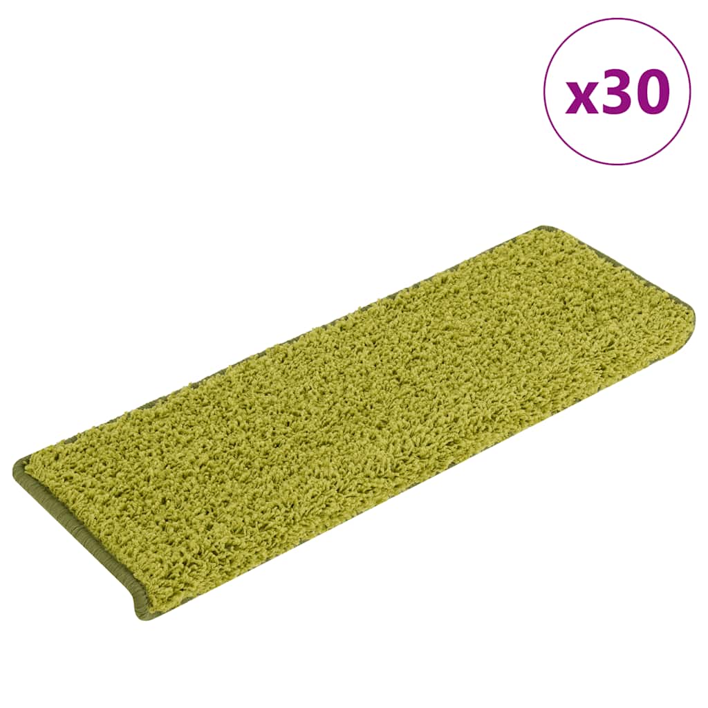 Vidaxl trapmatten 30 st 65x21x4 cm groen rechthoekige rand