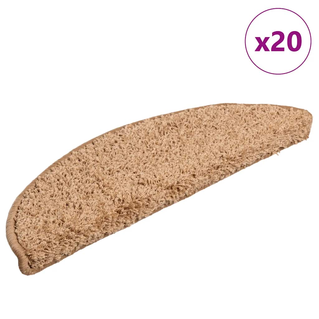 Vidaxl trapmatten 20 st 56x17x3 cm beige halfrond
