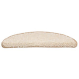 Vidaxl trapmatten 20 st 56x17x3 cm crème halfrond