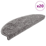 Vidaxl trapmatten 20 st 65x21x4 cm grijs halfrond groot