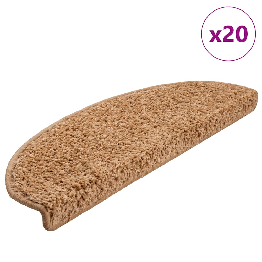 Vidaxl trapmatten 20 st 65x21x4 cm beige halfrond groot