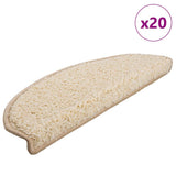 Vidaxl trapmatten 20 st 65x21x4 cm crème halfrond groot