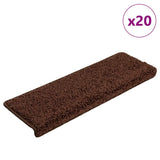 Vidaxl trapmatten 20 st 65x21x4 cm bruin rechthoekige rand