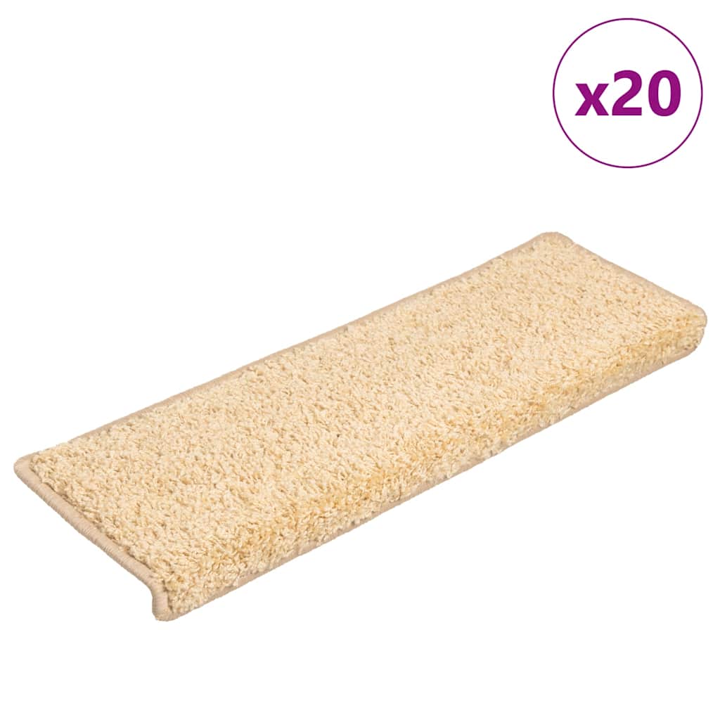 Vidaxl trapmatten 20 st 65x21x4 cm crème met rechthoekige rand