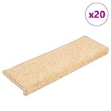 Vidaxl trapmatten 20 st 65x21x4 cm crème met rechthoekige rand