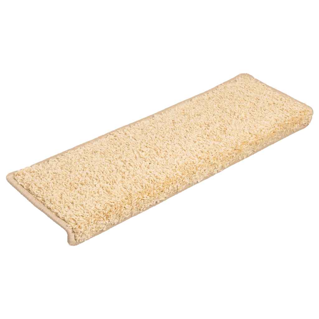 Vidaxl trapmatten 20 st 65x21x4 cm crème met rechthoekige rand