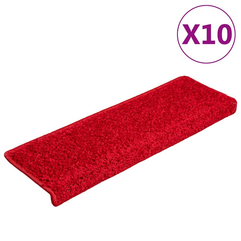 Vidaxl trapmatten 20 st 65x21x4 cm rood rechthoekige rand