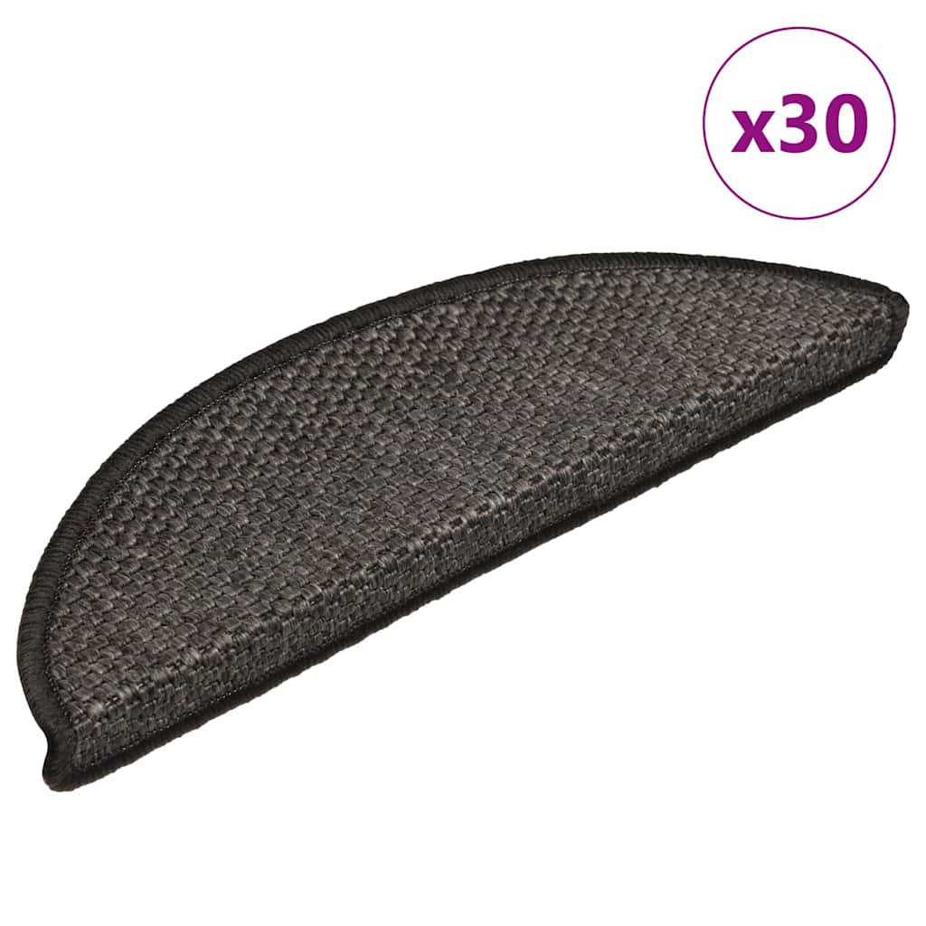 Vidaxl trapmatten zelfklevend sisal-look 30 st 56x17x3 cm antraciet
