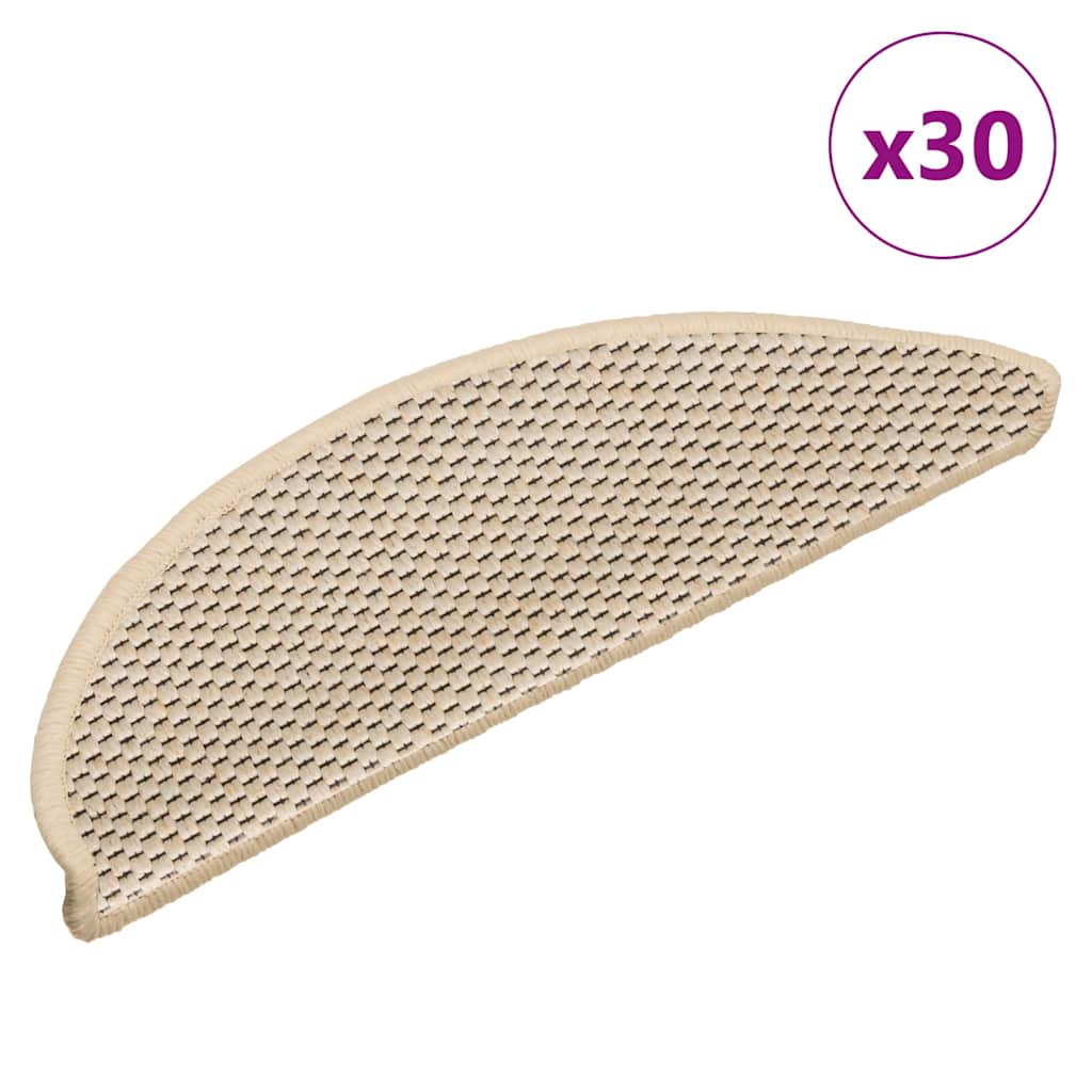 Vidaxl trapmatten zelfklevend sisal-look 30 st 56x17x3 cm berber