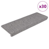 Vidaxl trapmatten zelfklevend sisal-look 30 st 65x21x4cm zilverkleurig