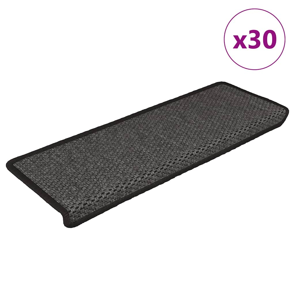 Vidaxl trapmatten zelfklevend sisal-look 30 st 65x21x4 cm antraciet