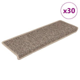 Vidaxl trapmatten zelfklevend 30 st sisal-look 65x21x4 cm donkerbeige