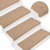 Vidaxl trapmatten zelfklevend 30 st 65x24,5x3,5 cm beige