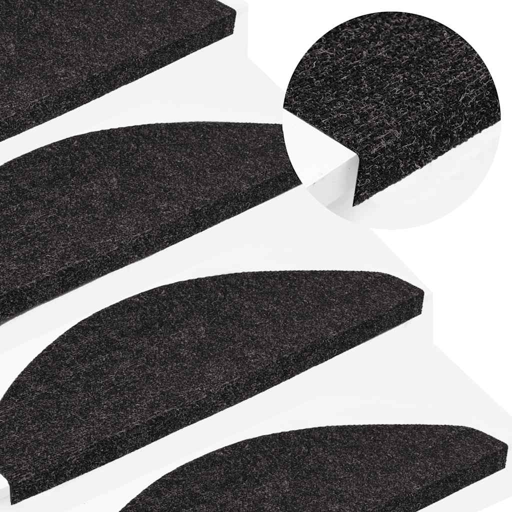 Vidaxl trapmatten zelfklevend 30 st 65x22,5x3,5 cm antraciet