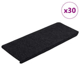 Vidaxl trapmatten zelfklevend 30 st 65x24,5x3,5 cm zwart