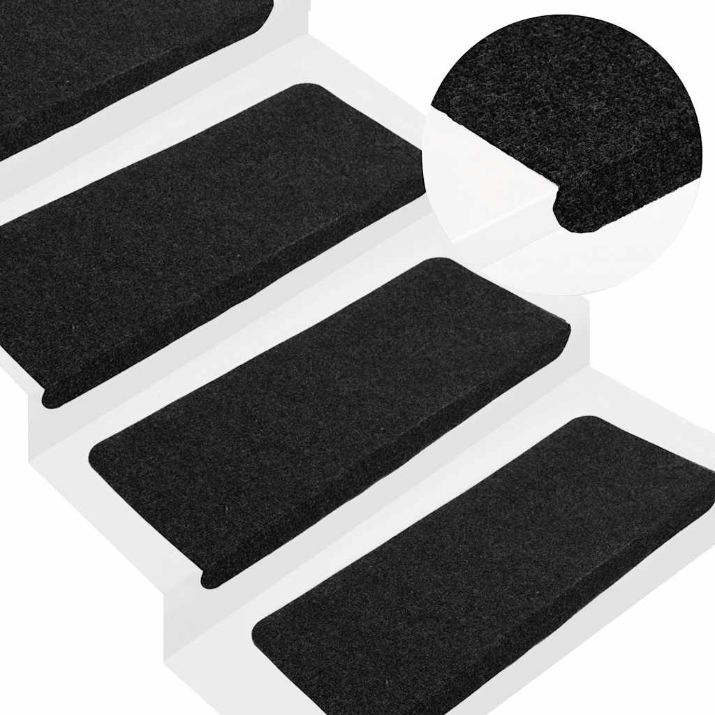 Vidaxl trapmatten zelfklevend 30 st 65x24,5x3,5 cm zwart