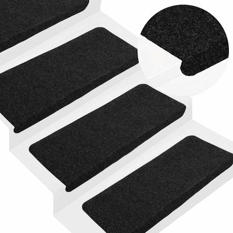 Vidaxl trapmatten zelfklevend 30 st 65x24,5x3,5 cm zwart
