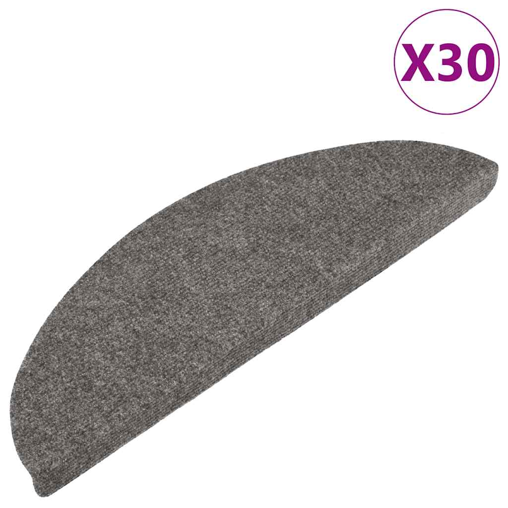 Vidaxl trapmatten zelfklevend 30 st 56x17x3 cm grijs