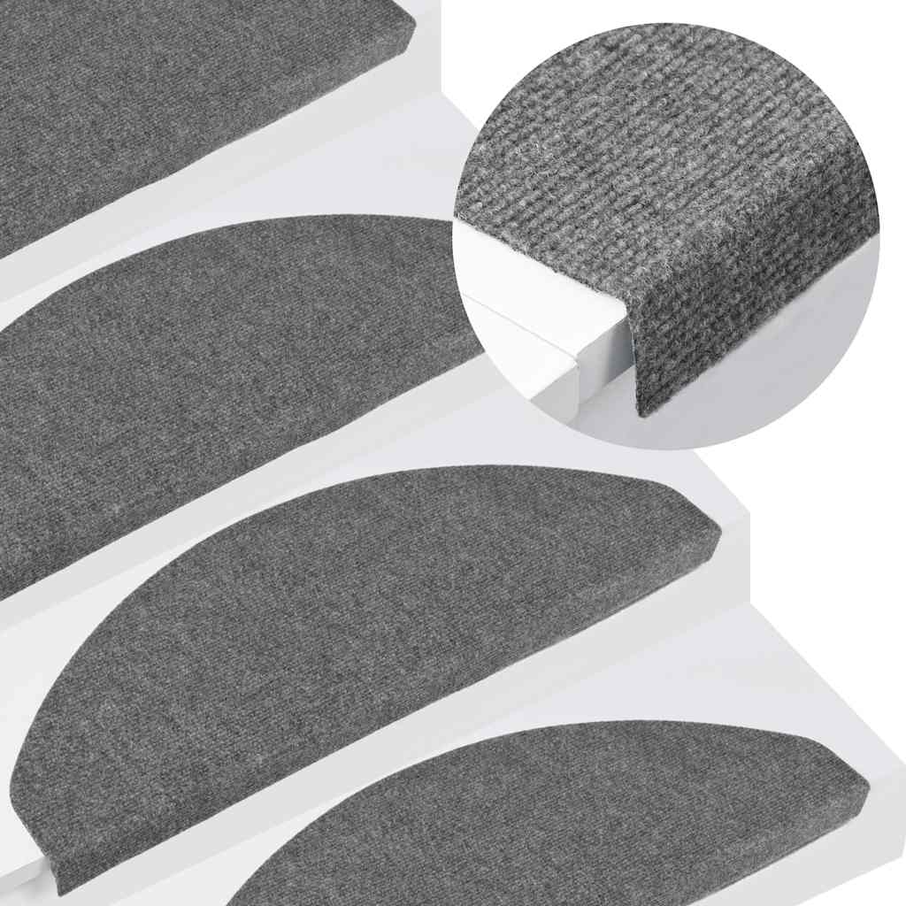 Vidaxl trapmatten zelfklevend 30 st 65x22,5x3,5 cm grijs