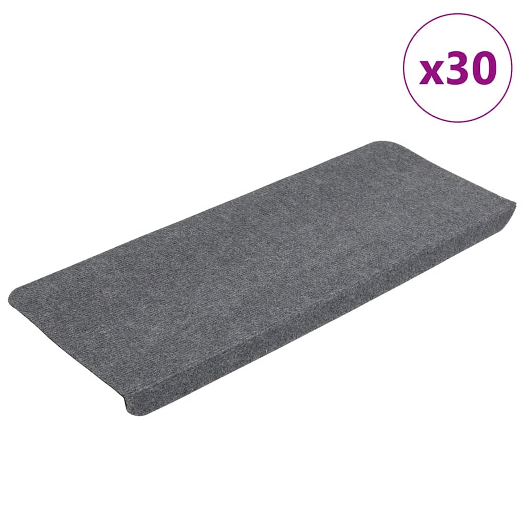 Vidaxl trapmatten zelfklevend 30 st 65x24,5x3,5 cm grijs
