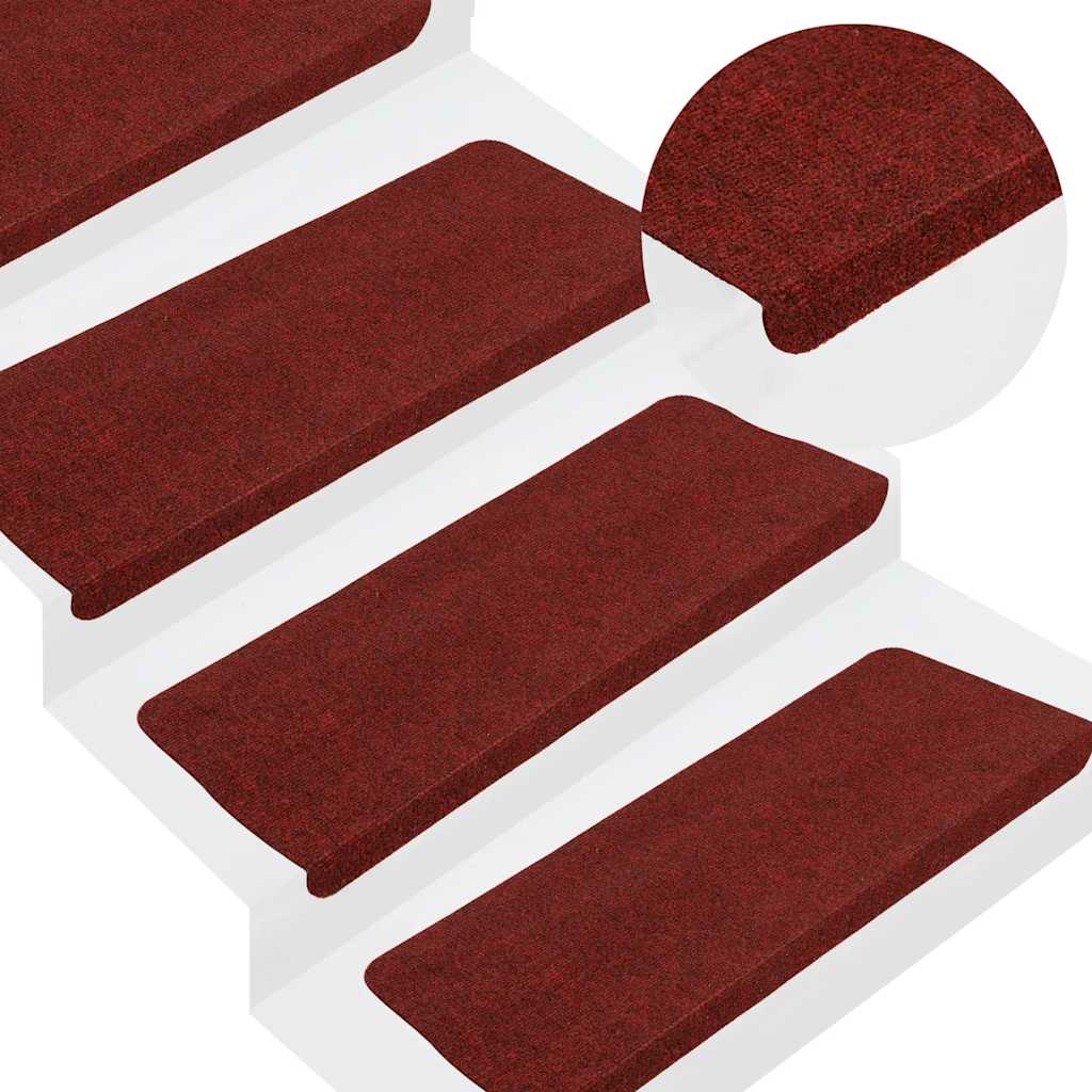 Vidaxl trapmatten zelfklevend 30 st 65x22,5x3,5 cm rood