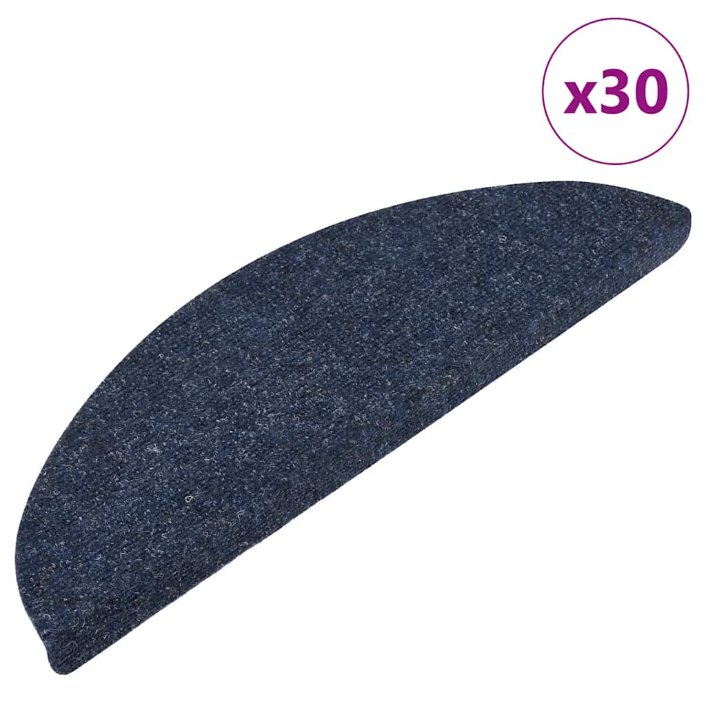 Vidaxl trapmatten zelfklevend 30 st 56x17x3 cm blauw