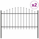 Vidaxl tuinhek 2 pcs grijs 170 x 140 cm gepoedercoat staal