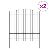 Vidaxl tuinhek 2 pcs grijs 170 x 215 cm gepoedercoat staal