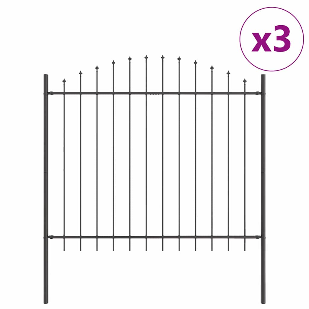 Vidaxl tuinhek 3 pcs grijs 170 x 165 cm gepoedercoat staal