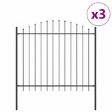 Vidaxl tuinhek 3 pcs grijs 170 x 190 cm gepoedercoat staal