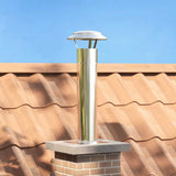 Vidaxl schouwkop verlenging zilver 24 x 24 x 50 cm roestvrij staal