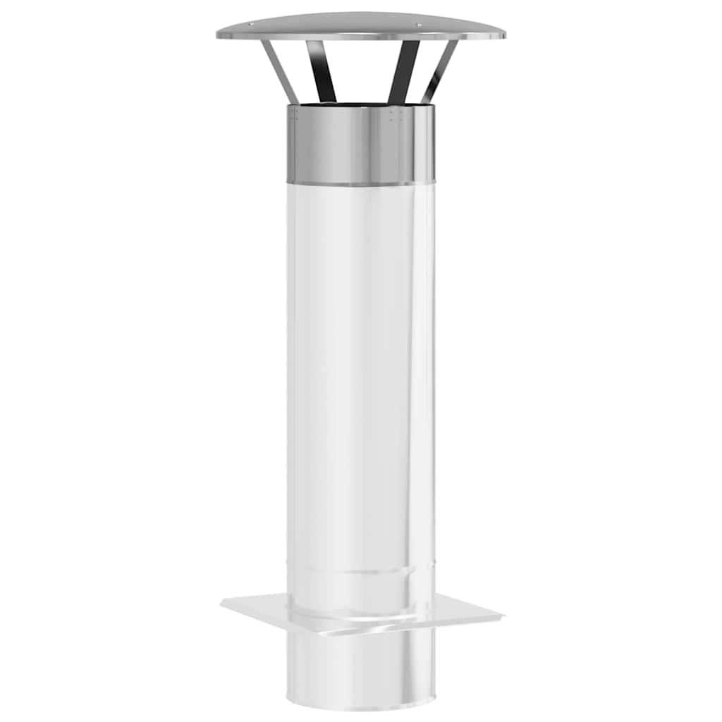 Vidaxl regenbescherming voor schoorsteen zilver 35 x 35 x 20 cm