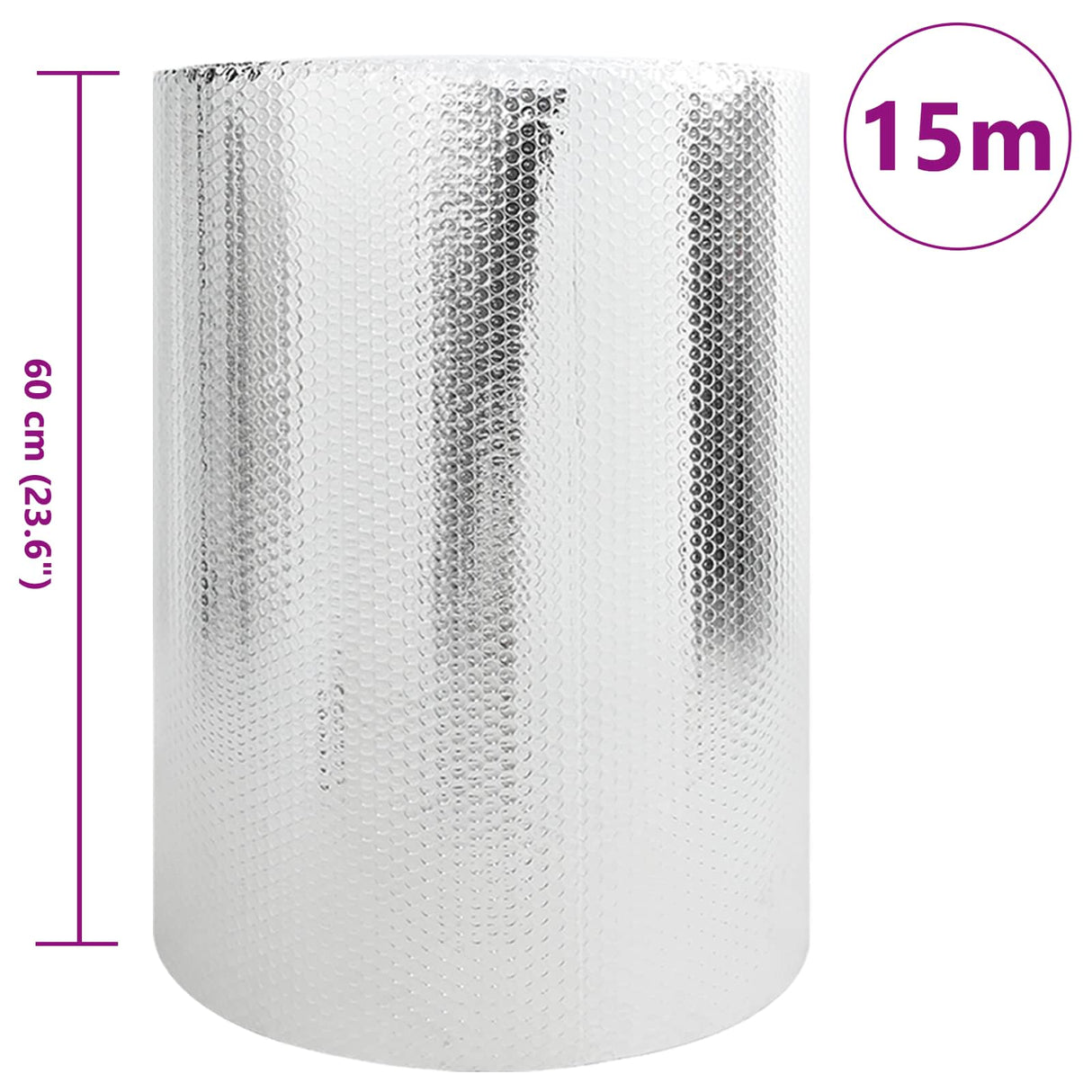 Vidaxl radiatorfolie zilver 30 x 0.6 m polyetheen