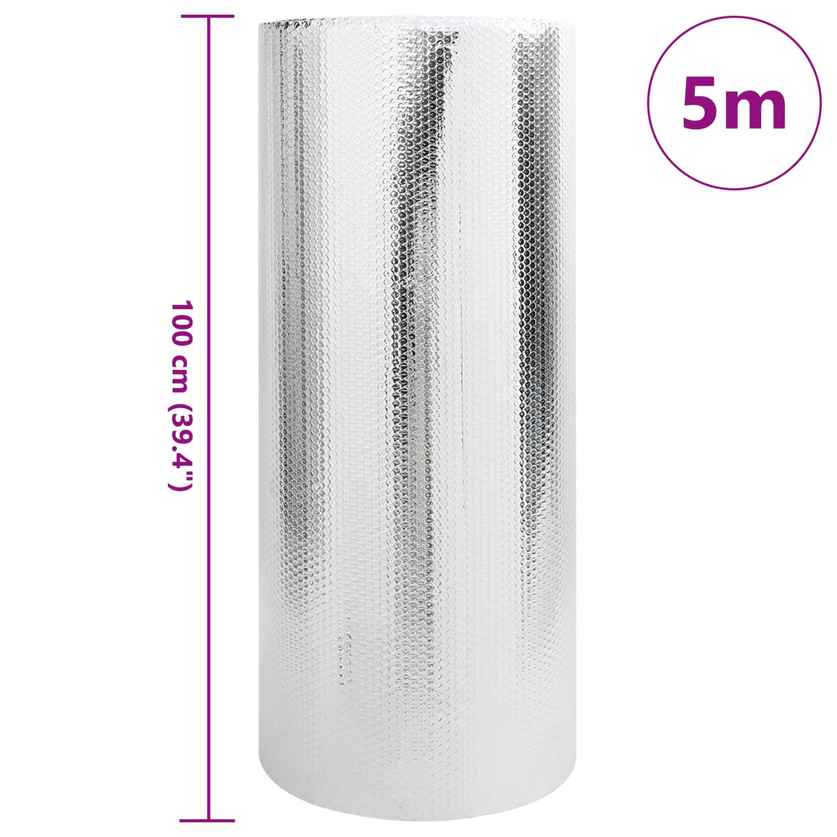 Vidaxl radiatorfolie zilver 5 x 1 m polyetheen