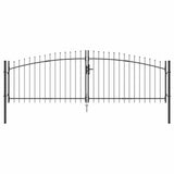 Vidaxl dubbele poort met slot grijs 400 x 199.5 cm staal