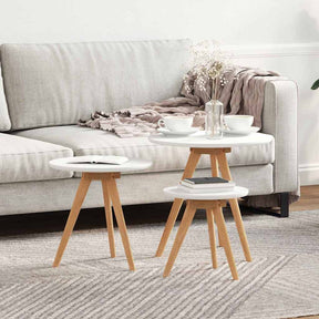 Vidaxl salontafel 3 st bruin 50 x 50 x 46 cm massief notenhout
