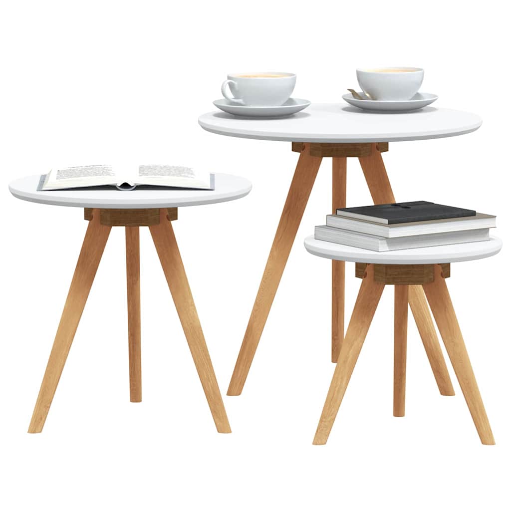 Vidaxl salontafel 3 st bruin 50 x 50 x 46 cm massief notenhout
