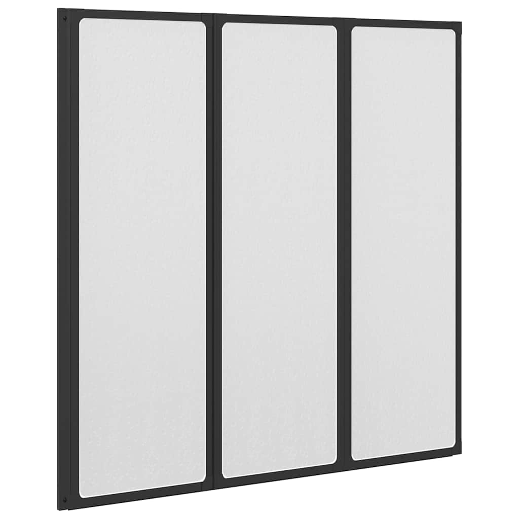 Vidaxl douchescherm zwart 120 x 2 x 117 cm aluminium