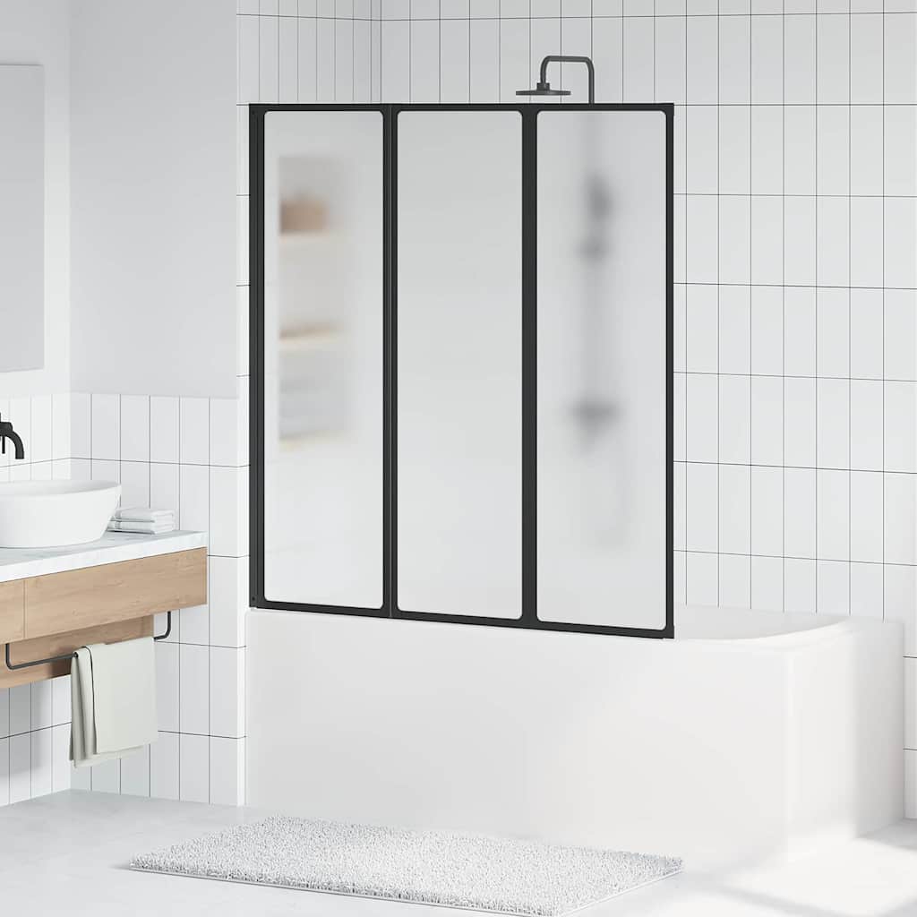 Vidaxl douchescherm zwart 132 x 2 x 140 cm aluminium