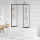 Vidaxl douchescherm zwart 132 x 2 x 140 cm aluminium en pp