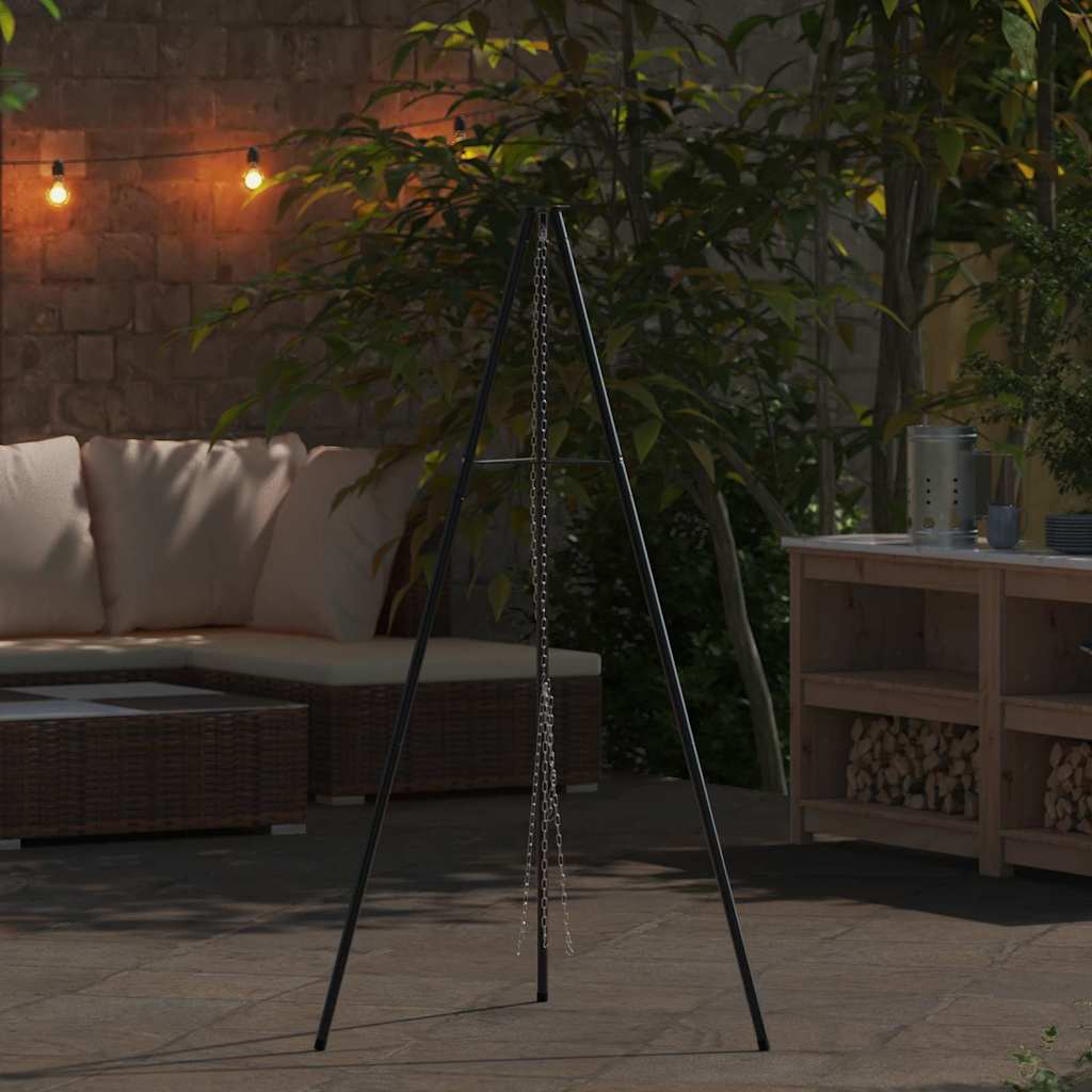 Vidaxl kampvuur tripod zwart 92 x 92 x 151,5 cm staal