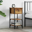 Vidaxl nachtkastje met lade bruin 33,5 x 36 x 70 cm geconstrueerd hout