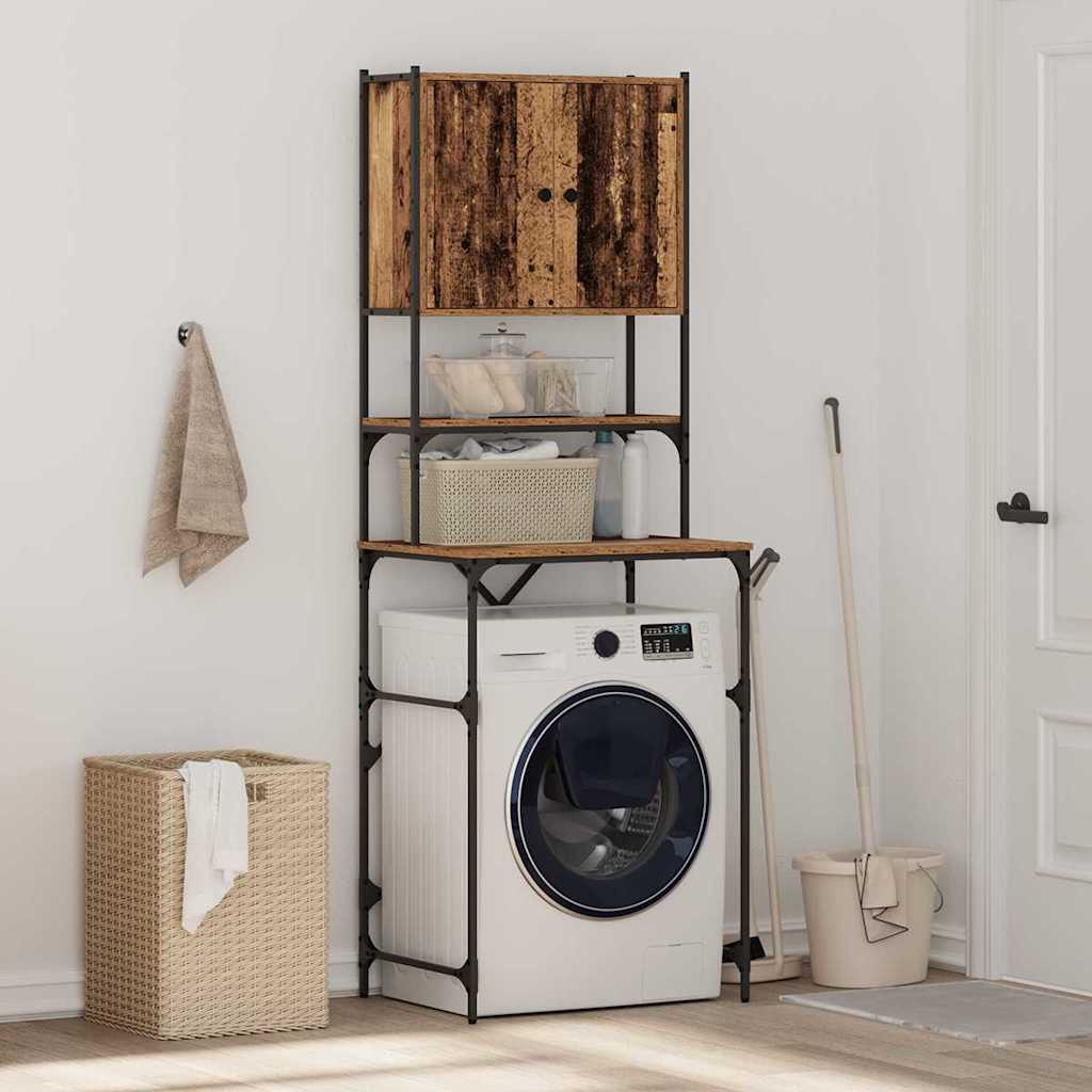 Vidaxl wasmachinekast oudhout 68 x 48,5 x 194 cm bewerkt hout